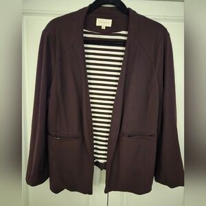 Skies Are Blue Open-Front Blazer in Dark Brown